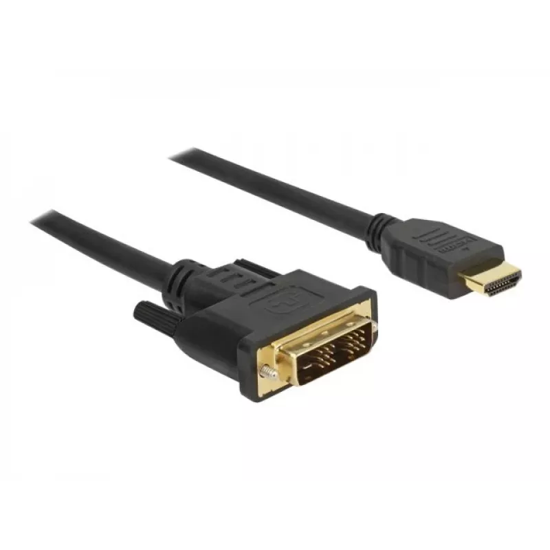 Adaptador de cabo de vídeo DeLOCK 85582 1 m HDMI Type-A DVI-D preto