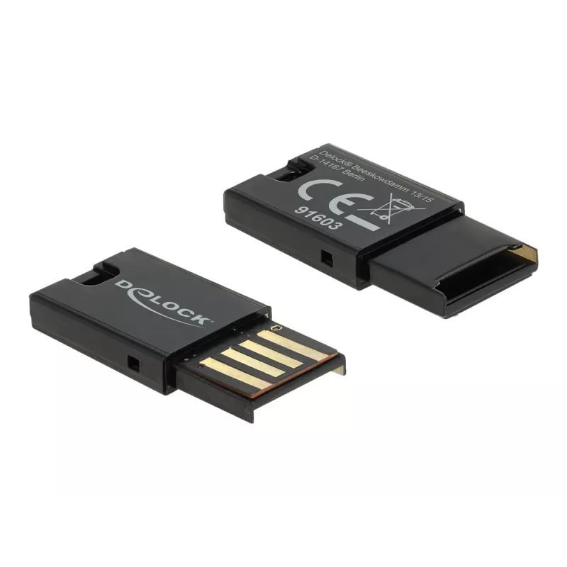 Leitor de cartões DeLOCK USB 2.0 preto Micro SD MicroSDHC MicroSDXC 480 Mbit/s