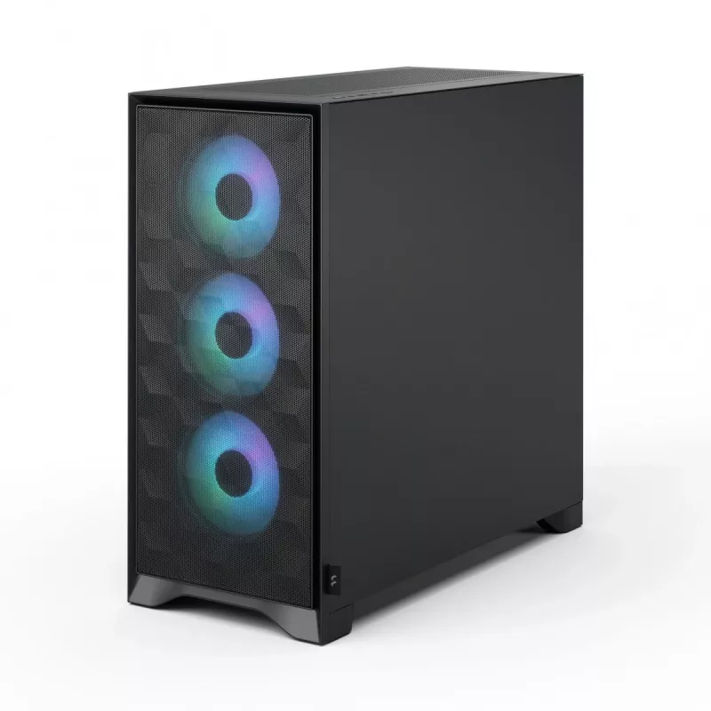 Caixa de PC Midi-Tower Fractal Design Pop 2 Air preto Solid — suporte ATX, 3 ventoinhas frontais de 120 mm, baías para unidades de 2,5/3,5