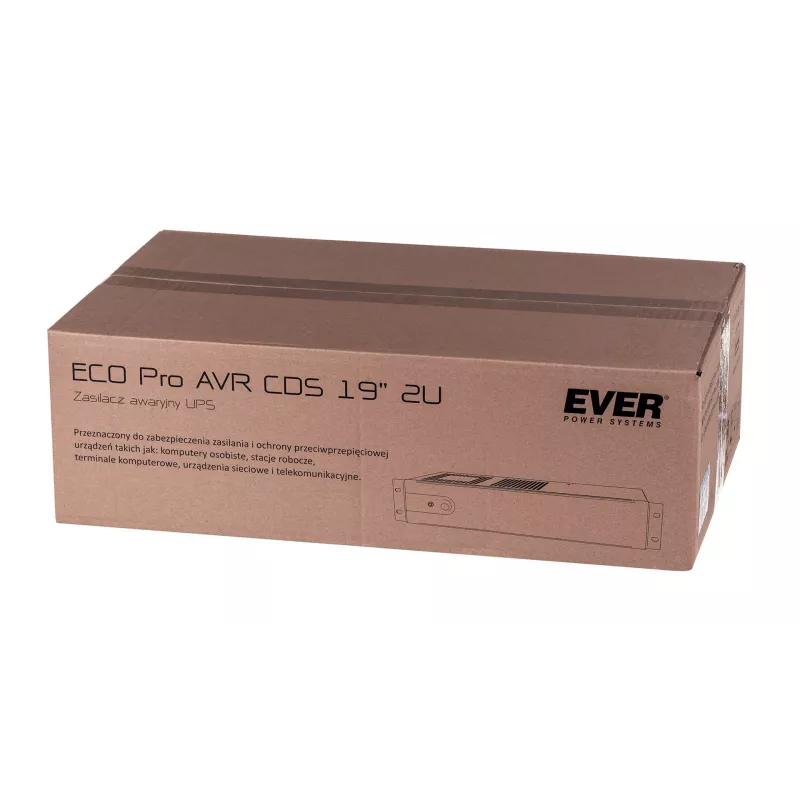 EVER ECO Pro 1000 AVR CDS UPS Line-Interactive rack 19 polegadas 2U, 1000 VA / 650 W