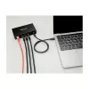 Hub USB DELOCK 3 portas 5 Gbit/s com RJ45 Gigabit PoE++ e host USB Type-C, caixa metálica, isolamento de 1,5 kV, preto