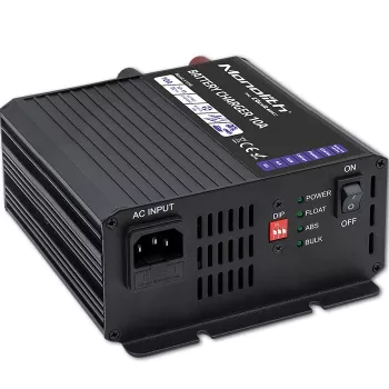 Carregador de baterias Qoltec Smart Monolith para baterias LiFePO4 AGM GEL SLA | 10A | 12V