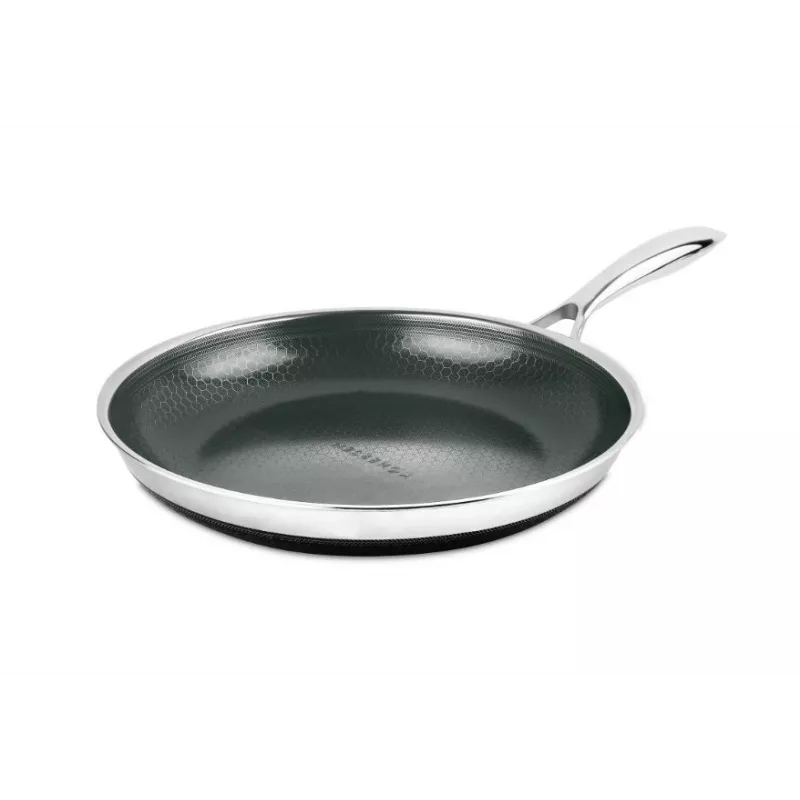 Frigideira KOHERSEN NX CERAMIC 24 cm, corpo em aço inoxidável, revestimento antiaderente NX CERAMIC, adequada para indução, com tampa