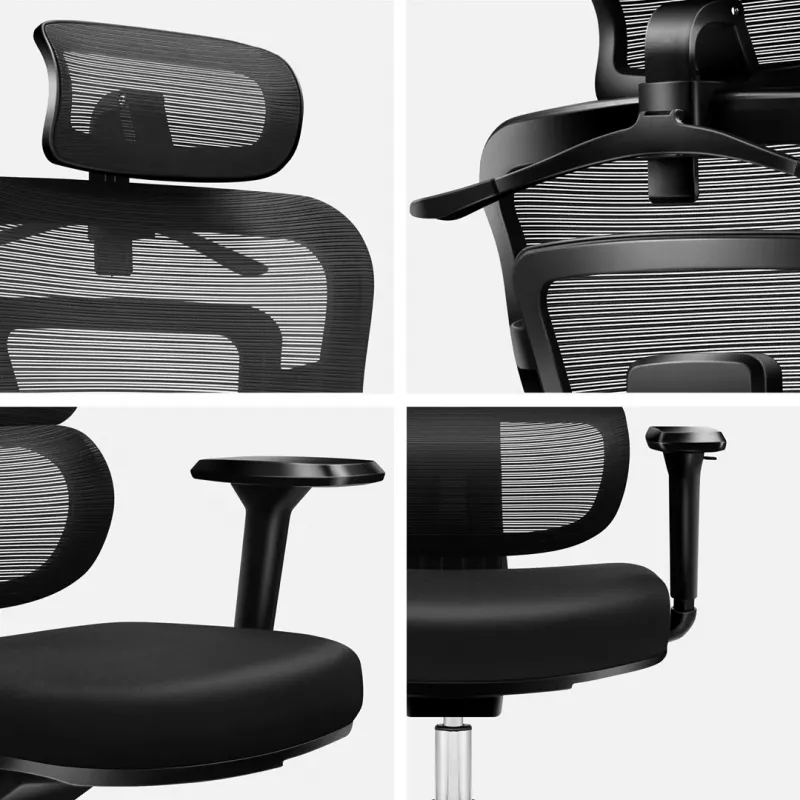 Cadeira giratória de escritório mark adler Expert 4.9 modelo 5701-65776 — malha, apoio de cabeça ajustável, apoio lombar, altura do assento 44–52 cm, carga máx. 150 kg