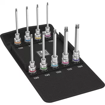 Wera 8767 C TORX HF 3 Zyklop 1/2 polegadas conjunto de chaves de caixa TORX, 9 peças