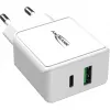 ANSMANN HC218PD - fonte de alimentação - 18 Watt - 3000 mA - PD, QC 3.0 - 2 portas de saída (USB, USB-C) - branco (1001-0111)