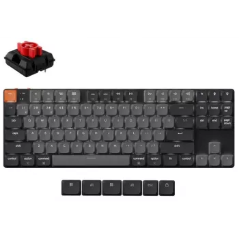 Teclado mecânico Keychron K1 80% QWERTY inglês, USB + Bluetooth, retroiluminação LED, cinzento