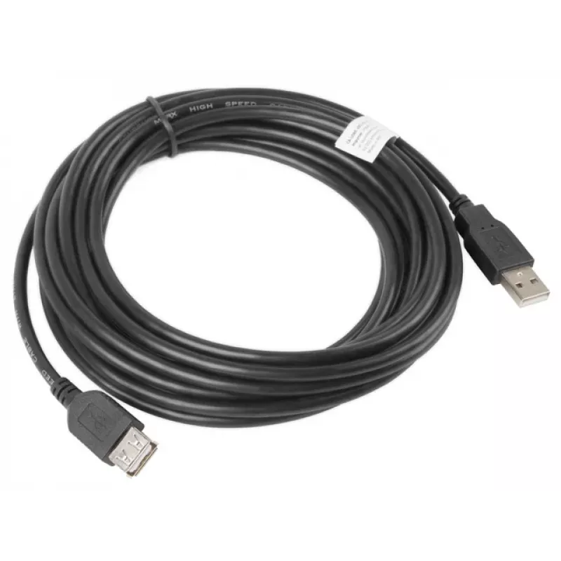 Cabo USB Lanberg CA-USBE-10CC-0050-BK 5 m USB 2.0 USB A preto (CA-USBE-10CC-0050-BK)