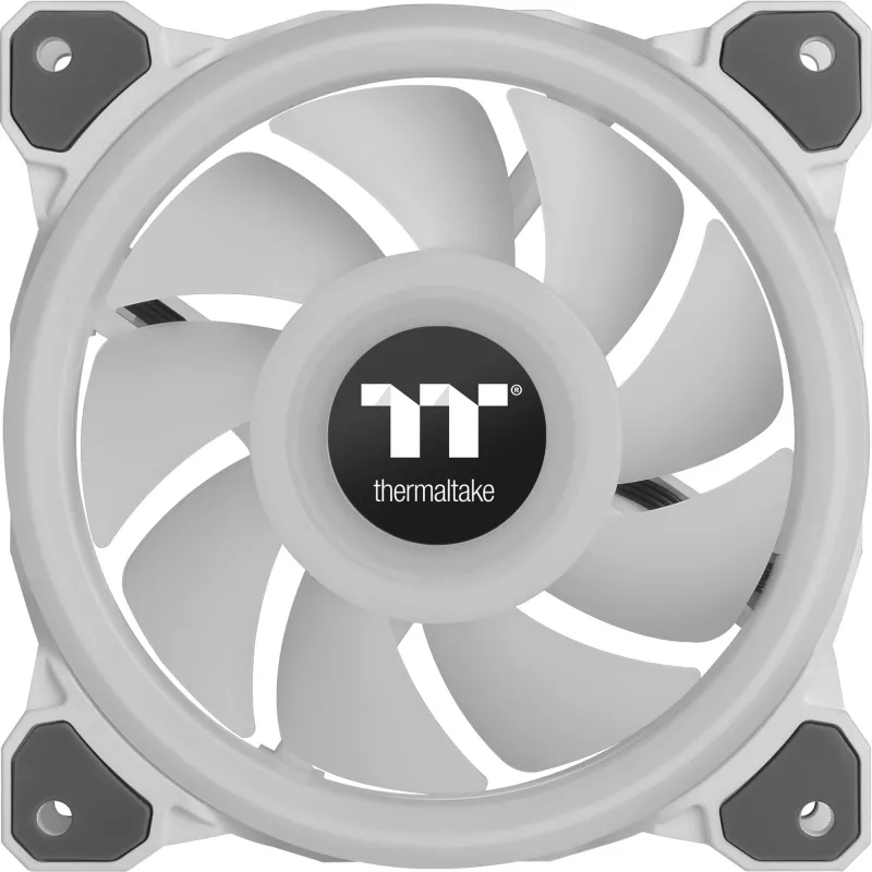 Ventoinha de radiador Thermaltake Riing Quad 12 RGB TT Premium Edition CL-F100-PL12SW-A, 120 mm, 3 unid. com controlador, branca