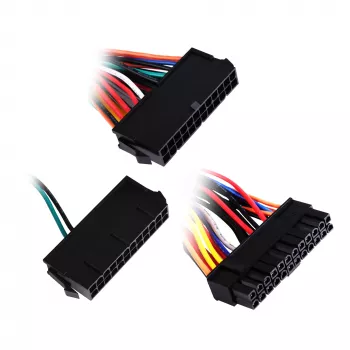 Adaptador para fonte de alimentação SILVERSTONE SST-PP10 — adaptador de cabo duplo de 24 pinos para 24 pinos único