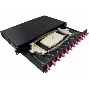 LogiLink F12LC4B - LC - cinzento - metal - montagem em rack - 1HE - 480 mm (F12LC4B)