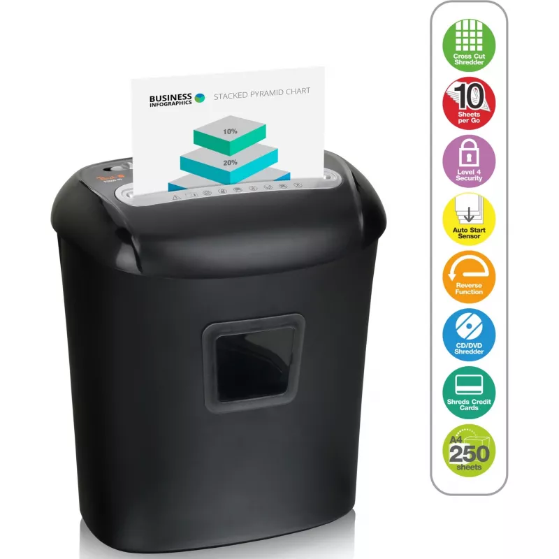 Destruidora de documentos Peach PS500-40 corte cruzado 68 dB preto