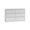 Cómoda top e shop K120 BIEL 2X3, 6 gavetas, branco, 750×400×1200 mm, aglomerado