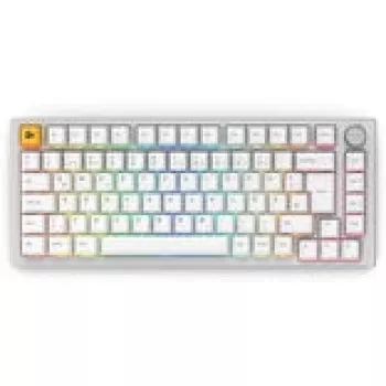 Teclado mecânico GLORIOUS GMMK Pro 75% branco Hot-Swap RGB, layout ISO