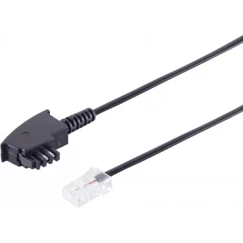 Cabo de ligação telefónica ShiverPeaks 70002-0.5 — ficha TAE-F para ficha RJ45, 0,5 m