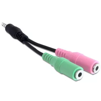 Adaptador de áudio Delock - ficha mini jack estéreo macho para ficha mini jack estéreo fêmea