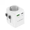 Fonte de alimentação de viagem GEMBIRD TPA-EU1A1C20-01-W 20W, USB-A 18W + USB-C 20W, tomada Schuko, entrada 100–250 V