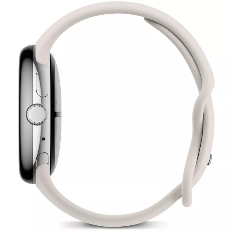Google Pixel Watch 3 45 mm Wi-Fi smartwatch, prateado polido (Porcelain)