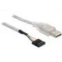 Cabo DeLOCK 83078 USB 2.0-A macho para pin header, 70 cm