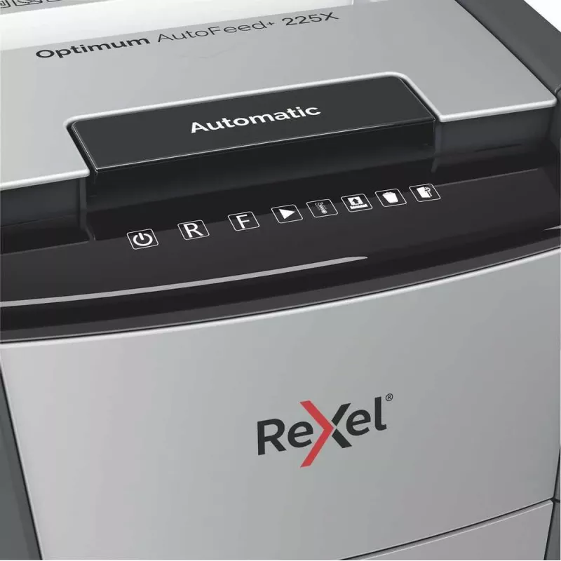 Destruidora de documentos automática Rexel Optimum AutoFeed+ 225X corte cruzado P4
