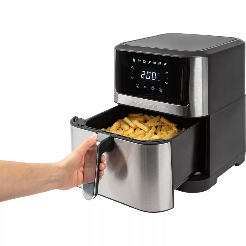 ProfiCook PC-FR 1269 H fritadeira de ar quente, 8 l, 1800 W, 80-200 °C, aço inoxidável/preto