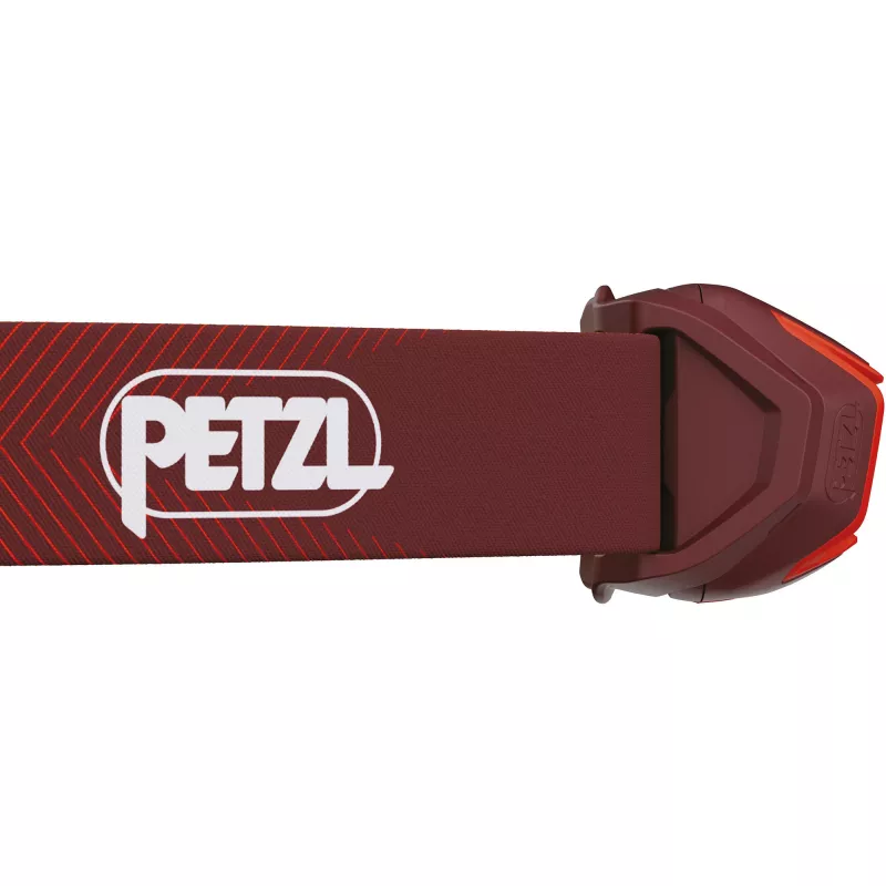 Lanterna frontal Petzl Actik Core — LED, 100 lm, bateria USB-A de 1250 mAh integrada, IPX4, vermelha