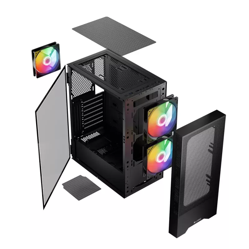 Caixa Logic ARYA ARGB MINIDI USB 3.0 preta