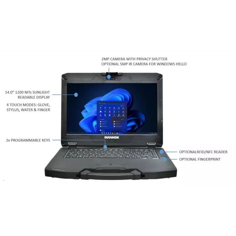Portátil S14G3 CU5-125U 14T 16GB/256GB S4K1Q2JEJBCX Durabook