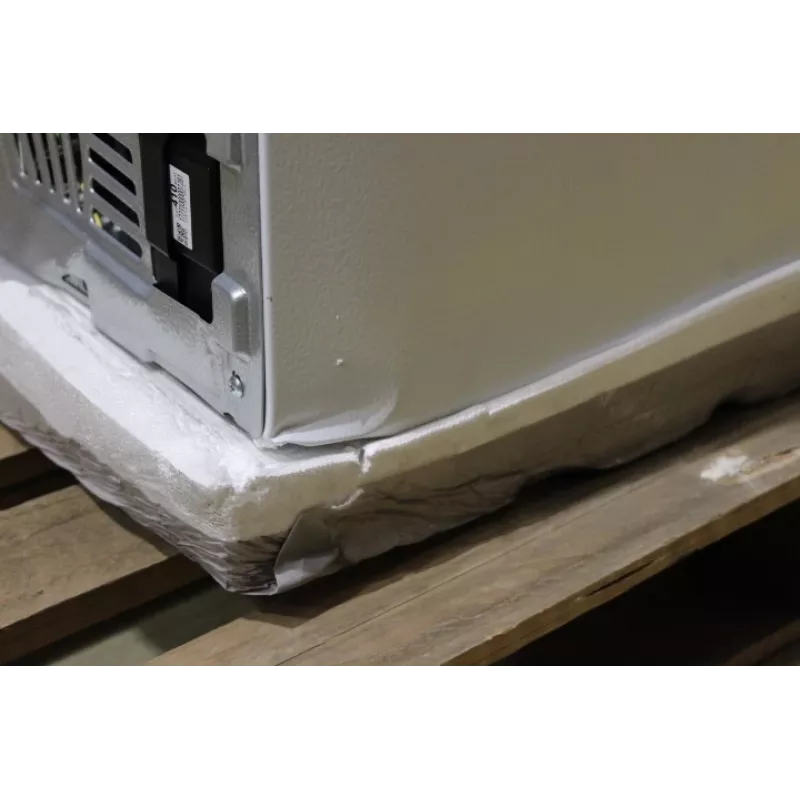 Frigorífico Midea MDRE554FGD01DSO — dimensões brutas 740×2050×620 mm, peso líquido 84 kg, 24 meses de garantia (embalagem danificada)