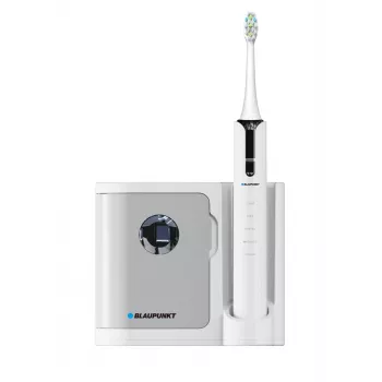 Escova de dentes elétrica vibratória BLAUPUNKT DTS711 – 5 modos, 48.000 movimentos/min., bateria incorporada, 4 cabeças de escova, base de carregamento com esterilizador UV