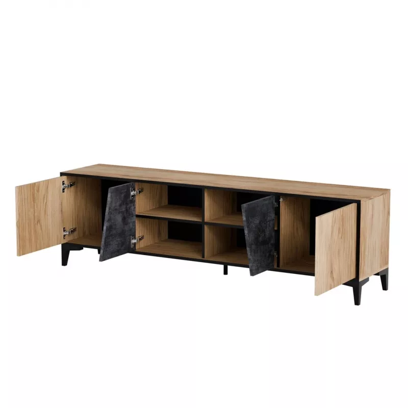 Móvel RTV Cama 4D OVO 180x38xH53 carvalho/betão