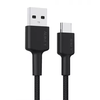 Cabo USB-C para USB-A Aukey CB-CA2, revestimento em nylon, Quick Charge 3 A, 1 m