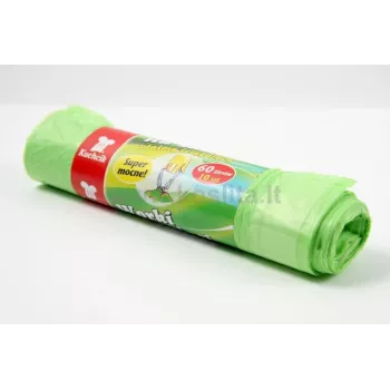 Sacos do lixo não especificado com cordão 60 L HDPE verde