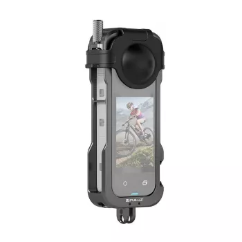 Jaula de metal protetora Puluz para Insta360 X4 PU981B com tampa de lente