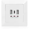 DIGITUS DA-70618 - saída USB - USB, USB Type-C - 2 portas USB, 1 conector fêmea USB-C - 3,1 A - RAL 9003, branco sinal