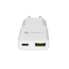 Fonte de alimentação NATEC Ribera NUC-2376 — 1× USB-A, 1× USB-C, saída de 3 A