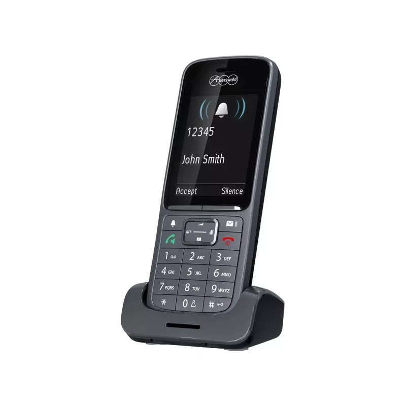 Telefone DECT Auerswald COMfortel M-720, auscultador sem fios, alta-voz, identificação de chamadas, ecrã de 6,1 cm (2,4 polegadas), cinzento