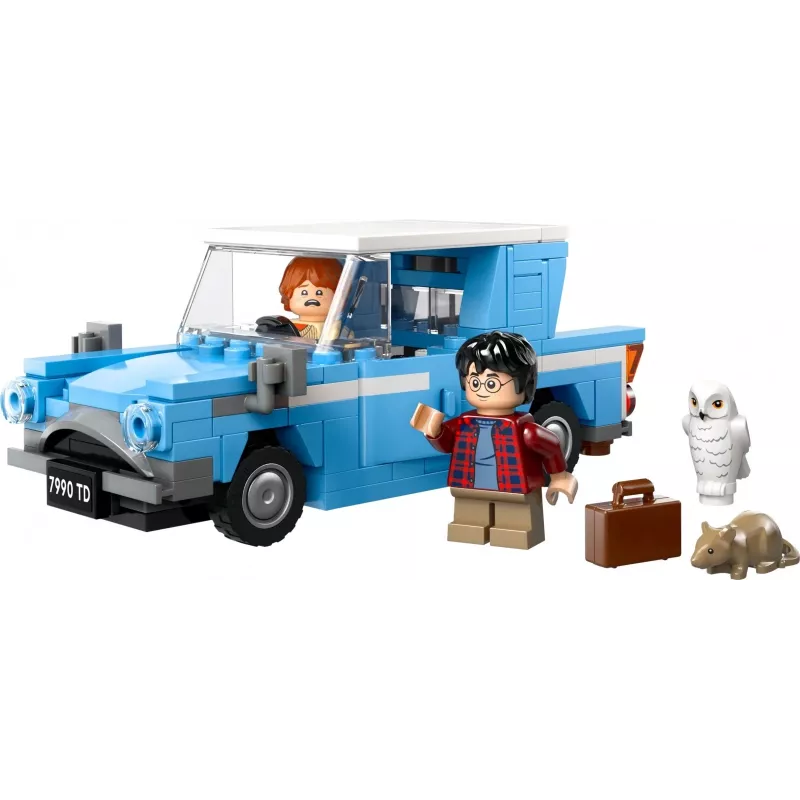 LEGO Harry Potter Ford Anglia voador carro de brinquedo para crianças a partir de 7 anos, rapazes e raparigas, modelo construível com minifigura Ron Weasley e Hedwig
