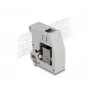 Adaptador para calha DIN DeLOCK conector fêmea RJ45 para conector fêmea RJ45 Cat.6A cinzento