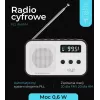 Adler AD 1907 rádio digital PLL, AM/FM, 40 estações pré-definidas, alarme com soneca, USB-C, bateria recarregável integrada, ficha de 3,5 mm, branco/preto
