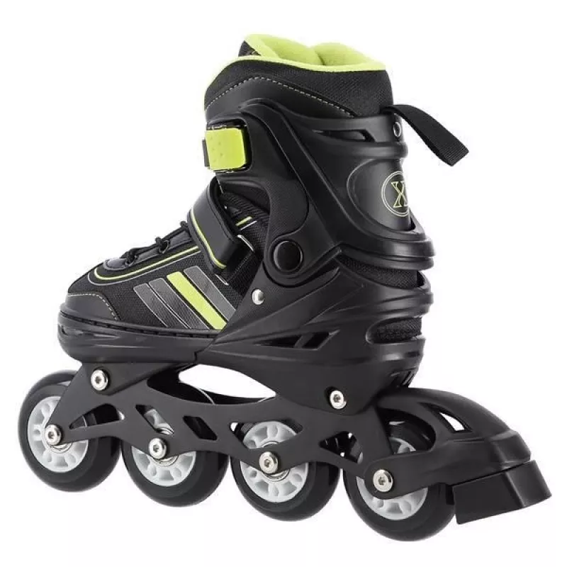 Patins em linha 2IN1 Nils Extreme NH18191 preto/LIME TAMANHO L (39-43) com patins de hóquei substituíveis