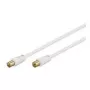 Cabo de ligação de antena Wentronic Goobay, 100% blindado, dourado, branco, 2,5 m - ficha coaxial conector fêmea coaxial (67283)