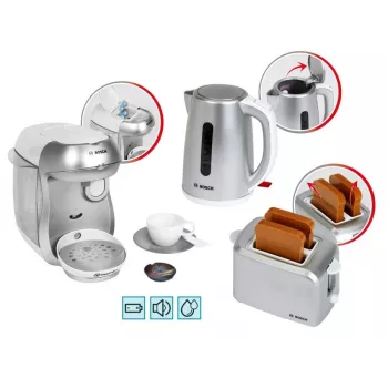 Conjunto de pequeno-almoço KLEIN prateado – conjunto de brincar de cozinha de pequeno-almoço para crianças