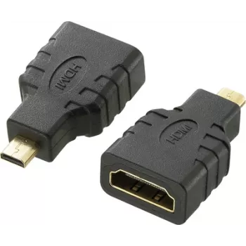 SpeaKa Professional Adaptador HDMI [1x conector macho HDMI D Micro - 1x conector fêmea HDMI] Preto Contactos banhados a ouro, Audio Return Channel (SP-7870184)