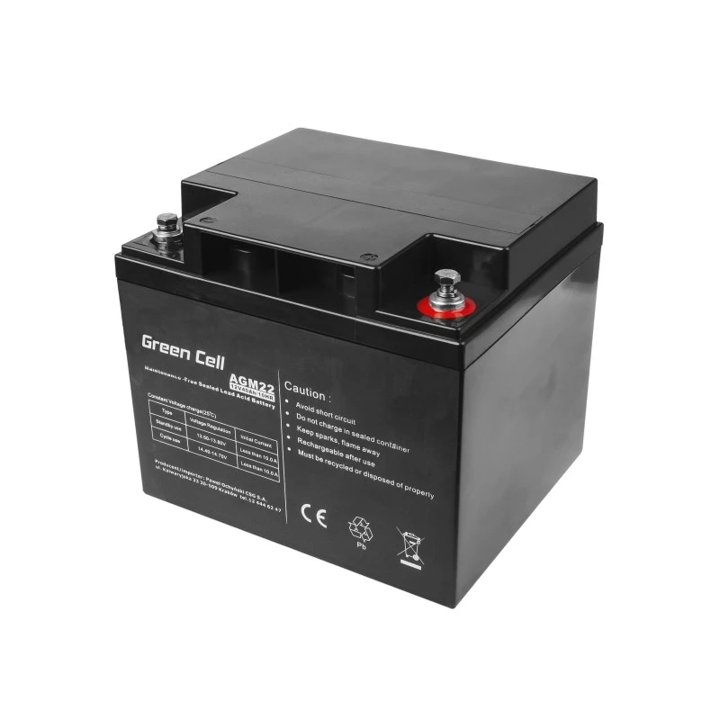 Green Cell AGM22 bateria para UPS, AGM de chumbo-ácido selada (VRLA), 12 V 40 Ah, 170 x 165 mm, 12,1 kg, preta