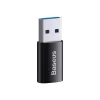 Adaptador Baseus Ingenuity USB Type-A (conector fêmea) para USB Type-C (ficha macho) 10 Gbit/s, preto, 14×22×8 mm
