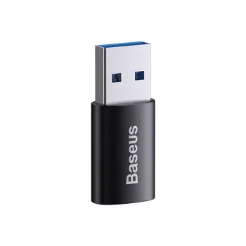 Adaptador Baseus Ingenuity USB Type-A (conector fêmea) para USB Type-C (ficha macho) 10 Gbit/s, preto, 14×22×8 mm