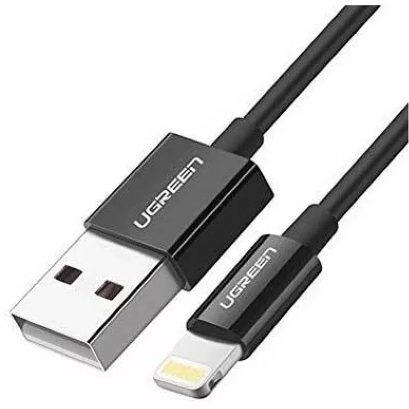 Ugreen 80822 US155 Cabo para telemóvel Preto 1 m USB A Lightning