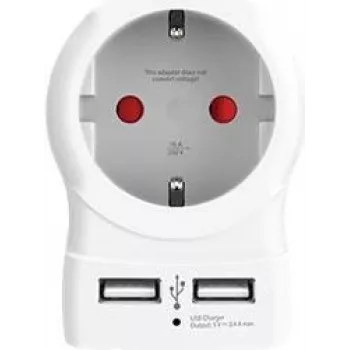 Adaptador de tomada Skross 1500282 com USB branco (1500282)