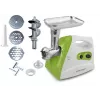 Picadora de carne ESPERANZA EKM012G — 600 W, lâmina de aço inoxidável, funil para salsichas, acessório para kebbe, marcha atrás, pés antiderrapantes, branco/verde